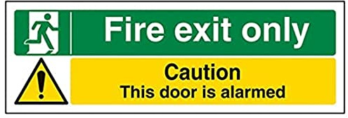 V Safety Fire Exit - Fire Exit Only/Door Alarmed - 450 X 150mm