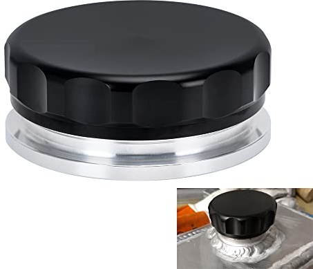 PTNHZ OD 4/101.6mm Aluminum Alloy Weld Billet On Filler Neck Cap Oil Fuel Water Tank Black