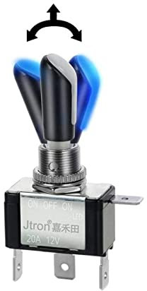 12V 20A kippschalter EIN-AUS-EIN 3 positionen Wippschalter BLAU geführt 4P SPDT 4-polig Rocker Toggle kippschalter klein zum Auto KFZ LKW Boot