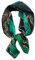 FOX-TECH Bandana Damen Kopftuch Quadrates Bedrucktes Halstuch Satin Seidentuch Schal 90 x 90 cm (GrüNe Donau)