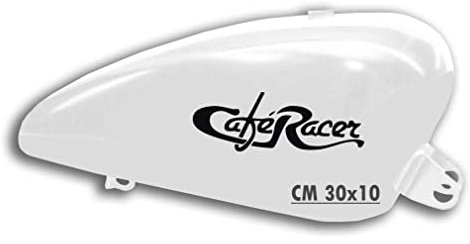 Kit 2 adesivi moto serbatoio CAFE RACER harley custom vintage cod. 1685 (070 NERO, OPACO (matt_opaque))