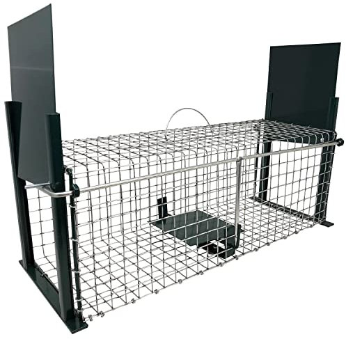 Mecanix Piège à Fauve Galvanisée 50X18X18 cm pour capturer Les Animaux | Piege/Trappe Vivant Double entrée, Cage/nasse Exterieur Un Rat, Campagnol, Lapin, fouine, lievre, martre…