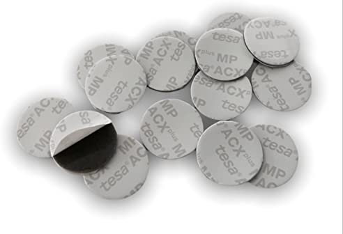 TESA ACX - Pads Nastro biadesivo Extraforte in schiuma acrilica tondi, Resistenza All'acqua e Alle Alte Temperature, per Auto, Casa e Ufficio (diametro 25mm) (15 Pezzi)