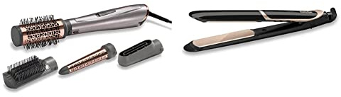 BaByliss Brosse Soufflante Air Style 1000 pour sécher, mettre en forme et boucler AS136E & Lisseur Super Smooth 235 avec Technologie Titanium-Céramique et Ionique avec mode protection de chaleur