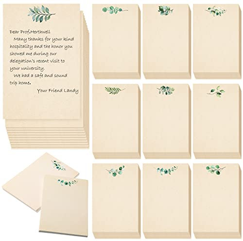 Spiareal 100 Stück Notizkarten, 10,2 x 15,2 cm, Eukalyptus, blanko, Blumen-Vogel, Blanko-Notizkarten, Aquarell-Karteikarten, Dankeskarten für Schule, Büro, Hochzeit, Babyparty (Braun, Eukalyptus)