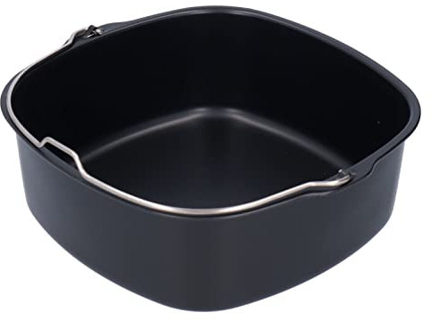 Accesorios cuadrados para freidora de aire, molde para hornear para freidoras de aire, molde para pasteles, freidora de hierro, molde para pasteles, accesorios para freidora de barril para(22cm)