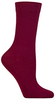 SockShop Ladies Colour Burst Vibrant Bamboo Socks with Smooth Toe Seams Pack of 1 Red Red Wine 4-8