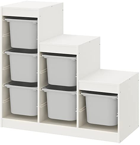 IKEA TROFAST Aufbewahrungskombination, 99x44x94cm, weiß/grau
