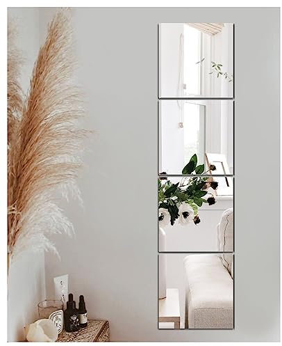 JMITHA Selbstklebende Fliesenspiegel Wandspiegel Spiegelfliesen Selbstklebend HD Glas Spiegel Wandaufkleber Klebespiegel für Schlafzimmer Badezimmer Room Decor