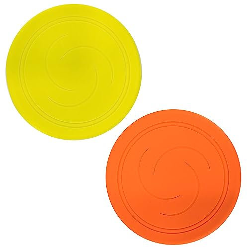 Flying Disc Nicht rutschen Soft Silikon Spielzeug Eltern Kind Zeit Outdoor Sport 2 Stück (gelb und orange)