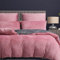 Luowei Warm Bettwäsche 155x220cm Rosa Grau Fleece Plüsch Flauschig bettwäsche Set Wende WinterBettbezug und 2 Kopfkissenbezug 80x80 cm mit Reißverschluss