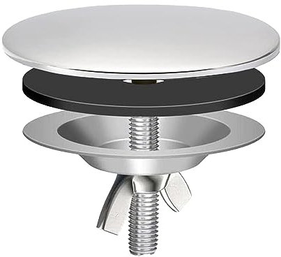 Wasserhahn Lochabdeckung, 50mm Edelstahl Küchen Lochabdeckung Spüle, Gute Abdichtung Wasserhahn Loch Abdeckung Küche für Spülbeckenlochstopfen (Silber)