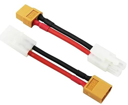 2X Stück Set Adapterkabel Kompatibel mit Tamiya auf XT60 Stecker Buchse Draht 14AWG Silikonkabel RC Akku Lipo