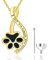 TANGPOET Hund Asche Halskette 925 Sterling Silber Gold Pfote Urnenketten Andenken an Verstorbene Asche Anhänger für Haustier Hund Katze mit Trichter Füller Kit
