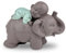 Zen'Light Statue Buddha Bonze Schlafend auf Elefant - Zen-Atmosphäre in Ihrem heiligen Raum - wunderschöne glücksbringende Figur -H 9.5 cm, Braun & Grün