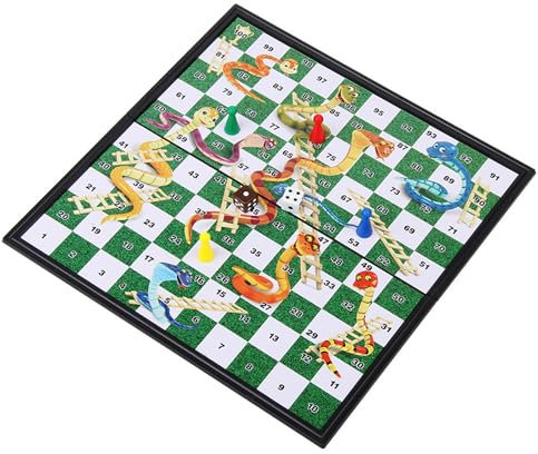 POFET Snakes and Ladders Magnetic Folding Board Game Set, Family Fun Game
