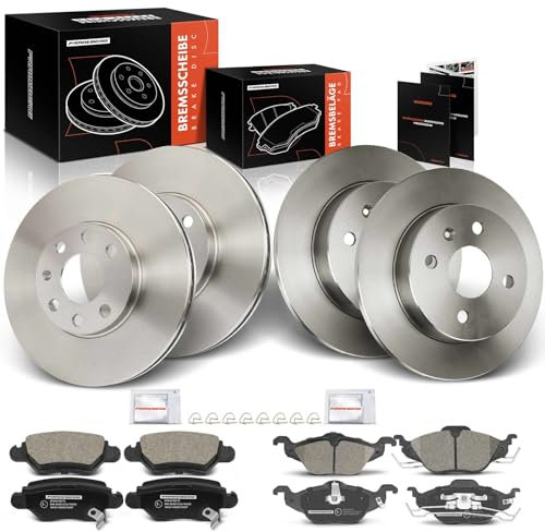 Frankberg 4x Bremsscheiben + 8x Bremsbeläge Vorne Hinten Kompatibel mit Astra G CC F08 F48 1.2L-2.0L 1998-2009 Astra G Stufenheck F69 1.2L-2.0L 1998-2009 Replace# 9117677 9195144