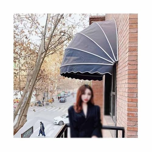 Faltbare, einziehbare Markise for Fenster und Türen, Kuppelmarkise, Fenstermarkise,einziehbare Markisen for die Terrasse, Kuppelmarkise aus Segeltuch for die Terrasse(A,Diameter:90cm/35.43in)