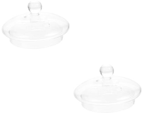 Amosfun 2st Deckel Der Teekannen-teefilterdeckel Lose Teesiebdeckel Tee Steilere Abdeckungen Teesiebdeckel Für Losen Tee Blumen-teekannenabdeckungen Tee-Ei Klar Glas Transparent
