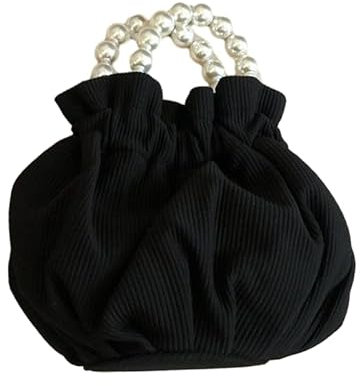 ZCSLD 19 x 16 cm große Beuteltasche aus Kiefernholz, kleine Perlen-Dolly Taschen für Hochzeit, Abend, Party, Satintasche, Damen, Brautjungfer, Handtasche