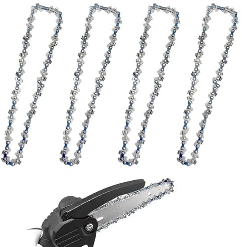 4-teilige Ersatzkette für Mini Kettensäge, Leitfähige Sägekette, Mini-Kettensägen-Reparaturzubehör
