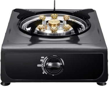 BZJPRFC Fornello A Gas, Bruciatore Singolo, Fornello A Gas Portatile, Regolatori for Interni da 4,0 KW for Ristorazione in Acciaio Inossidabile, for Cucina Domestica(LPG)