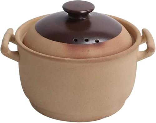 HIDIK Olla De Barro,Ollas De Barro for Cocinar,Cazuela De Cerámica Olla De Barro Antiadherente for Todas Las Estufas Excepto La Cocina De Inducción