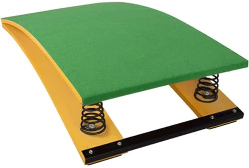 Gymnastik-Springbrett aus Holz mit 2 Federn für Kinder/Teenager-Training (Größe: 60 cm x 40 cm, Farbe: Grün)