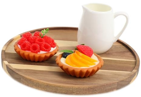 Warmhm Rotierendes Serviertablett Für Lebensmittel Rundes Tablett Aus Holz Heimdekoration Rotierender Drehteller Multifunktionaler Aufbewahrungs-organizer