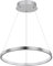 GLOBO Pendelleuchte Ring silber Hängeleuchte rund LED Lampen Wohnzimmer hängend Modern, aus Metall in nickel-matt opal, 1x LED 19W 900Lm warmweiß, DxH 38,5x120 cm