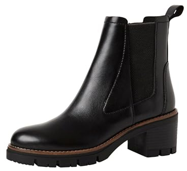 MARCO TOZZI Damen Chelsea Boots aus Leder mit Plateau
