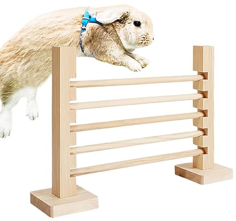 Bollisate Agility Steilsprung Für Nager, Kaninchen Sprungstab, Hürden Für Haustiertraining, Kleintier Agility Spielzeug, 32x7x21 cm Für Zwerghasen Meerschweinchen