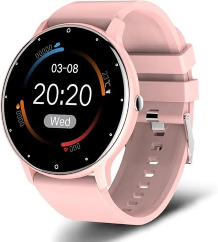 AngLink smartwatch,Fitness Tracker mit Herzfrequenzmessung, Kalender, Kamera-Steuerung, Schrittzähler, Schlafanalyse, kompatibel mit Android und iOS, Schwarz