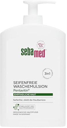 Sebamed Seifenfreie Waschemulsion mit Spender 400 ml, seifenfreie Reinigung für empfindliche Haut, stärkt die Hautbarriere, zur Hand-, Gesichts- und Körperreinigung geeignet