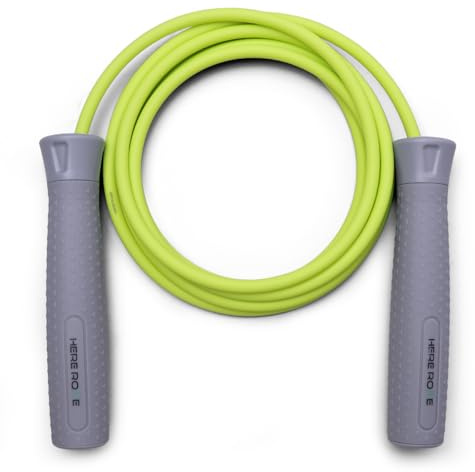 Hererope Cuerda de saltar pesada para principiantes, cable de acero de 6 mm, cuerda de saltar sin enredos con rodamientos de bolas, agarre cómodo para hombres y mujeres, perfecta para entrenamiento de