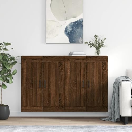 Wandschrank Holzwerkstoff Hängeschrank mit Stauraum für Wohnzimmer und Küche, Elegantes Sideboard Aufsatz Highboard zur Wandmontage