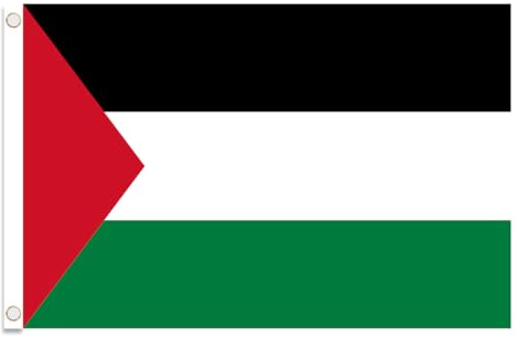 Bandera de Palestina resistente a la intemperie con 2 ojales de metal - Bandera de Palestina 90x150 cm