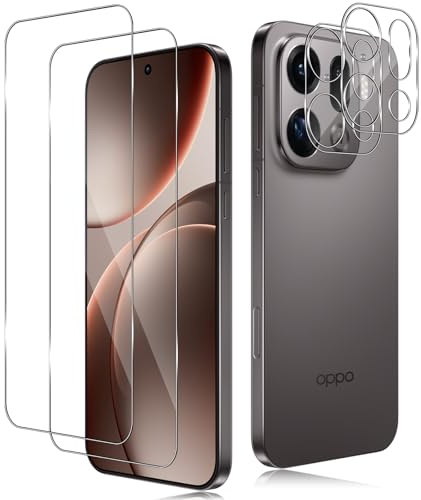 TUTUO Verre Trempé pour OPPO Find X9 Pro 5G, [2+2 Pièces] Film de Protection écran + Caméra Arrière Protecteur, Ultra Top 9H Dureté, Anti-Rayures, Sans Bulles HD Vitre Protecteurs d'écran