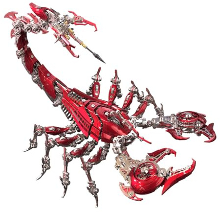 Mechanischer Kriegsskorpion-Modellbausatz, 3D-Vollmetall, DIY-Kampf-Mecha-Skorpion-Puzzle-Kits, Desktop-Dekoration, Geschenk (1073 Stück/Rot)