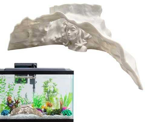 TyCylKu Fischgrotte für Aquarium,Garnelenversteck mit natürlichem Design | Natürlich geschwungene Aquarium Höhlen Dekoration,für kleine Buntbarsche Cory Guppy Clownschmerle Corydora Wels Terrarium
