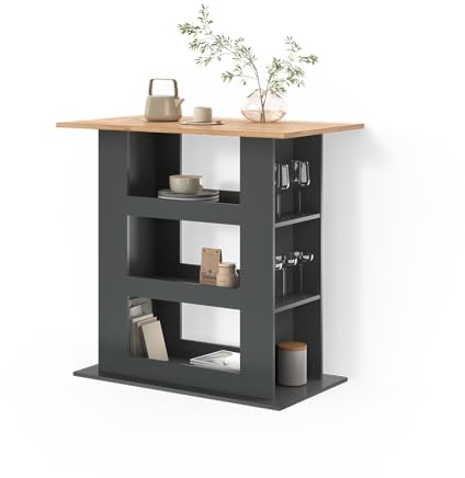 Livinity Bartisch Regusa, Goldkraft Eiche/Anthrazit, 110 x 65 cm