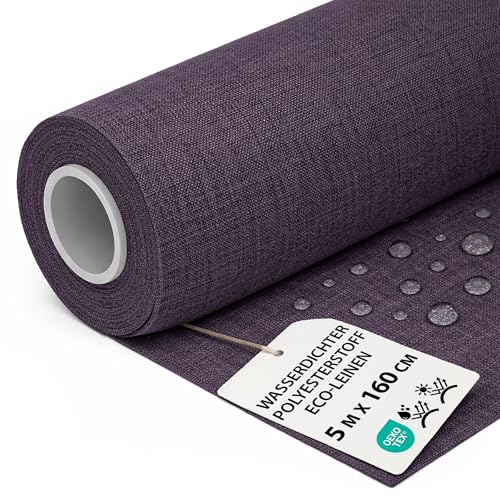Polyesterstoff wasserdicht Stoff Meterware 5 m x 160 cm - markisenstoff markisenstoffe canvas und polsterstoff möbelstoff futterstoff segeltuch und vorhangstoff Bordeaux eco-Leine oeko-tex