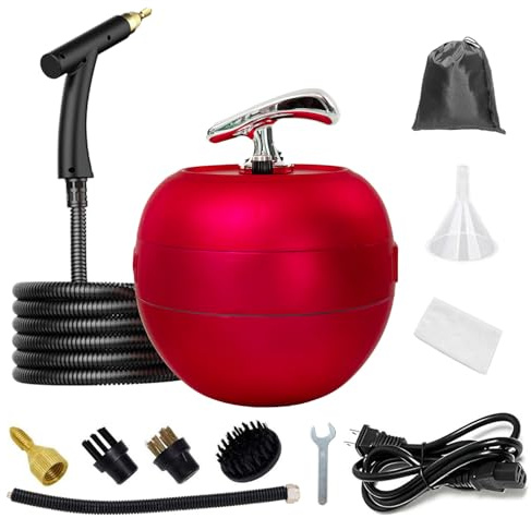 OUTIGO Pulitore a vapore portatile, ad alta temperatura per cucina, 2000 W, elimina grasso e olio in molti settori della cucina, auto, pavimenti, mobili, vetro, piastrelle. (rosso sfumato)