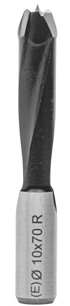 ENT 22366 Dübelbohrer HW, Schaft (S) 10 mm, Durchmesser (D) 10 mm, NL 35 mm, SL 30 mm, L 70 mm, Rechts