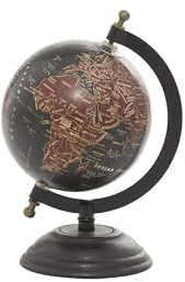 Deco 79 Mango Wood Globe, 6 x 5 x 9, Black