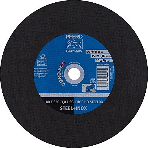 Pferd 66323582 Trennscheibe 80 T350-3,0 A30 L Sg-Chop-Hd-Inox 25,4, 1 V