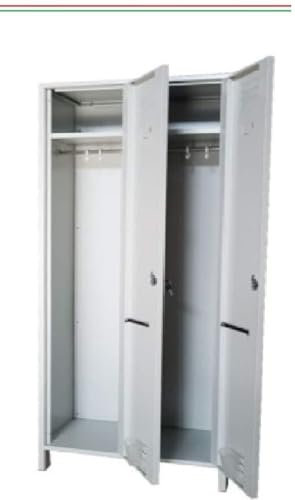 Geräumiger Umkleidespind 2 Abteile Tiefe 34 cm Metallspind Garderobenspind Spind