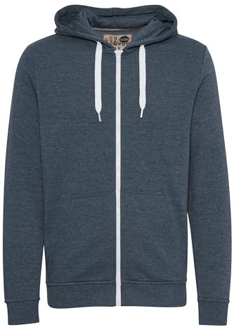 Solid SDOlli Zip-Hood Herren Sweatjacke Kapuzenjacke Hoodie mit Kapuze Kordelzug Reißverschluss Kängurutasche Regular fit, Größe:XL, Farbe:Insignia Blue Melange (8991)