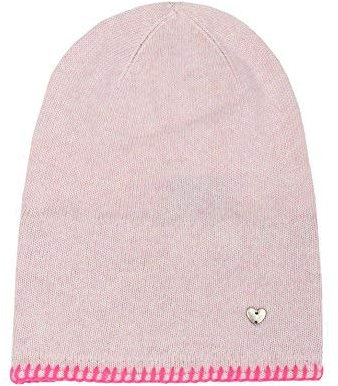 Zwillingsherz Slouch-Beanie-Mütze mit Kaschmir - Hochwertige Strickmütze für Damen Mädchen - Herz - Häkel-Rand - One Size - warm und weich im Sommer Herbst und Winter Zwillingsherz (ros/pink)
