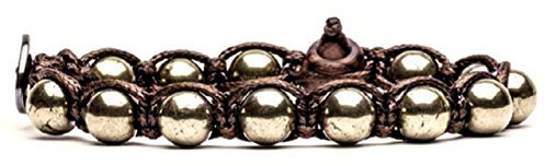 Tamashii Tibetisches Armband aus Pyrit BHS900-03, Stein Holz